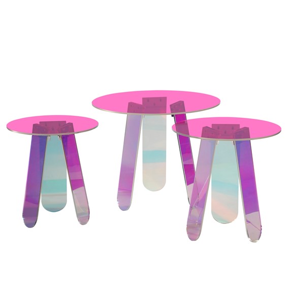 Stolik MODIG M75-60 fi60 Wielokolorowy/Transparentny