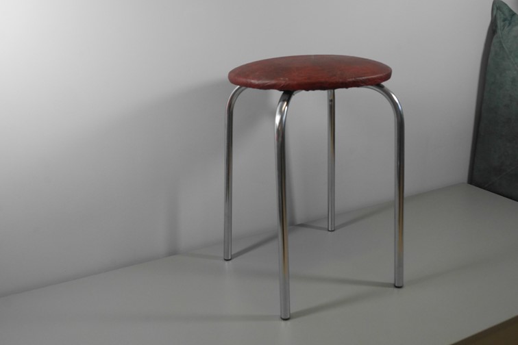 Taboret TOP Chrom/Bordo (W-12)