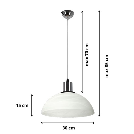Lampa Wisząca DAVIO Chrom/Czarny