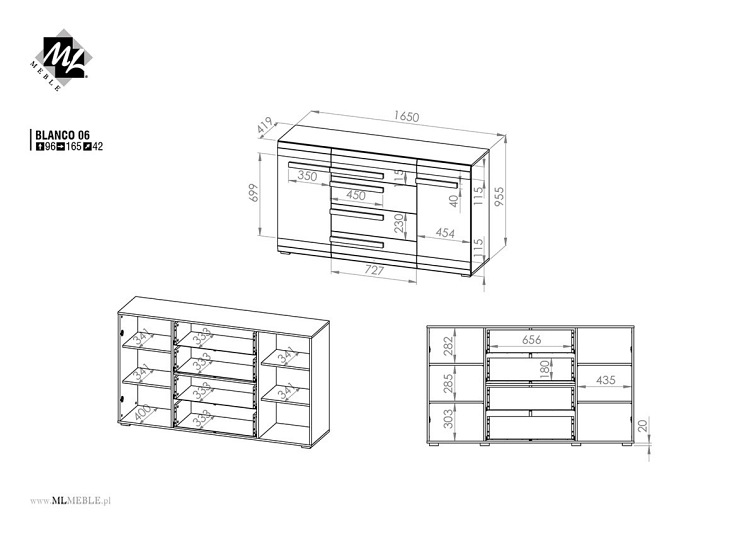 Komoda BLANCO 06 Sosna Śnieżna