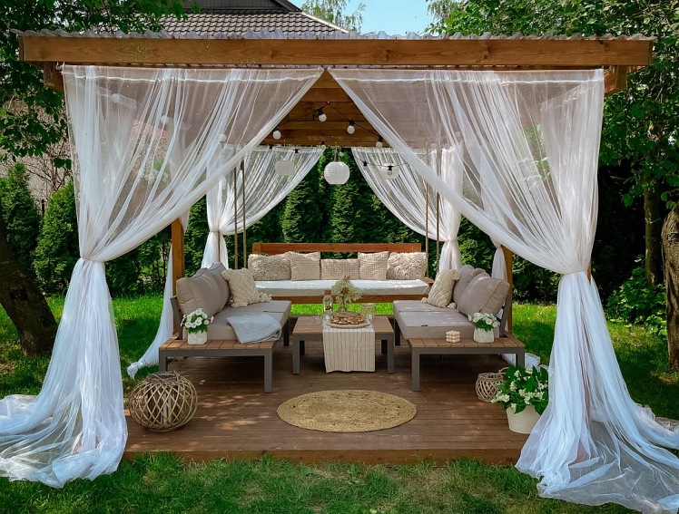 Narożnik Ogrodowy BALI 5-Osobowy ze Stolikiem Szary