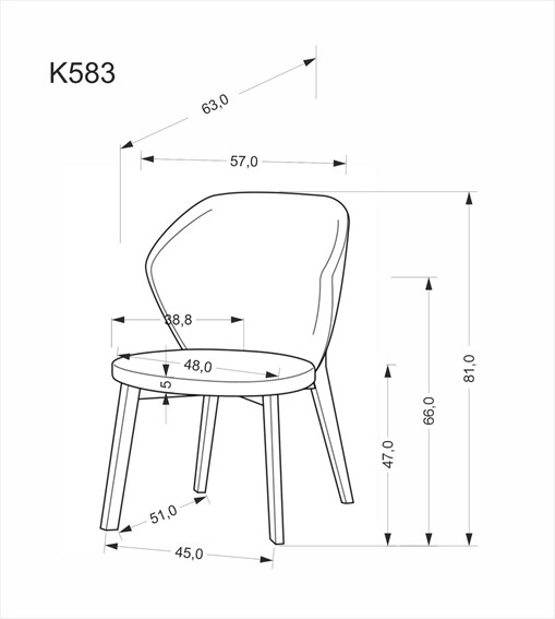 Krzesło K583 Orzechowy/Brązowy/Beżowy