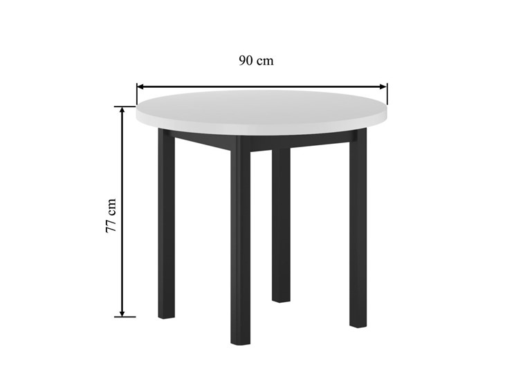 Stół ST24-FX fi90 Biały/Czarny