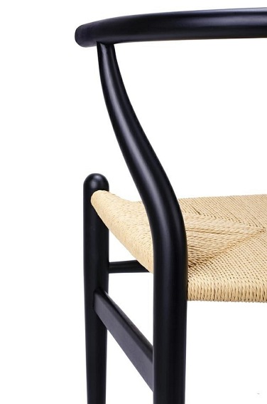 Krzesło WISHBONE Czarne Bukowe/Naturalne