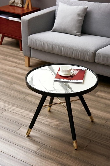 Stolik Padrino 59x59x50 Biały/Czarny