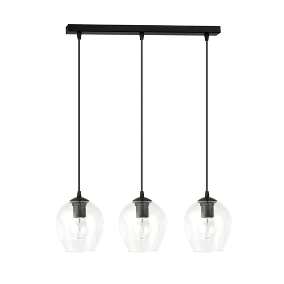 Lampa Wisząca ISTAR 3 Czarny/Transparentny