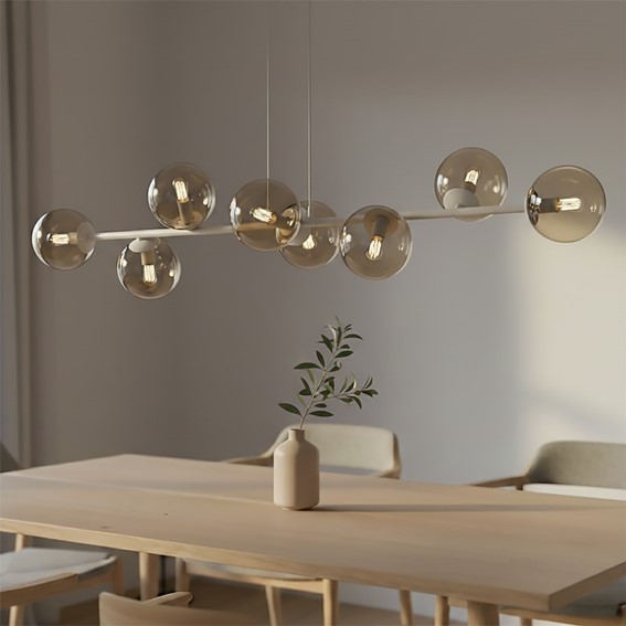 Lampa Wisząca MAGNUS 8 Beżowy/Bursztynowy