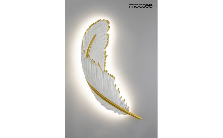 Lampa Ścienna PIÓRKO Biały/Złoty