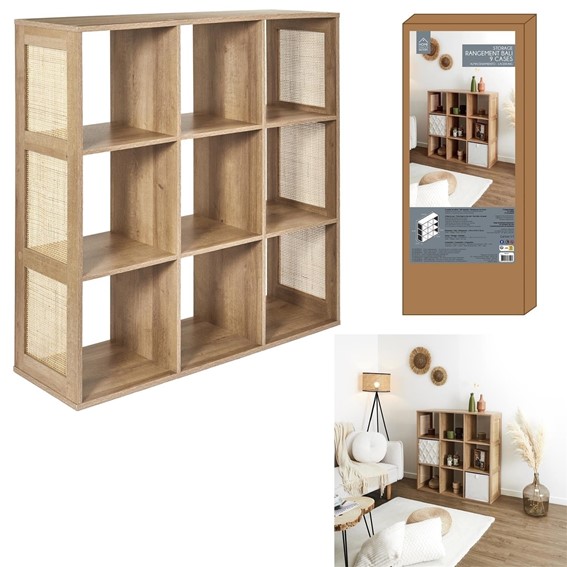 Regał KLAUS 9 Półek Naturalny