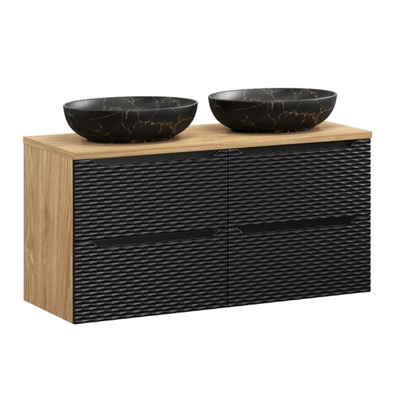 Zestaw Meblowy MONA 120cm Dąb Olejowany/Czarny Mat
