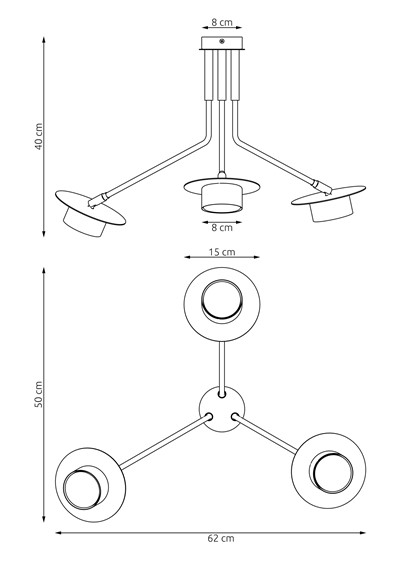 Lampa Sufitowa MIZU 3 Czarny