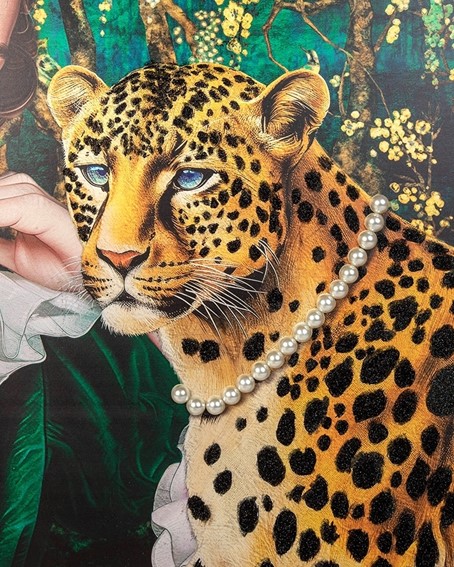 Obraz PEARLS LEOPARD 150x120cm