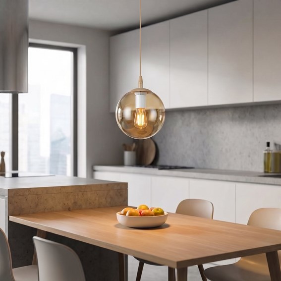 Lampa Wisząca COSMO 1 Beżowy/Miodowy