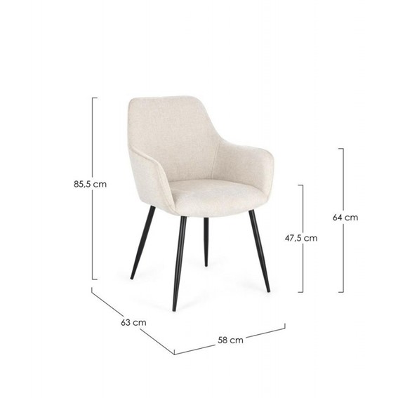 Krzesło CORA ARM Czarny/Beżowy