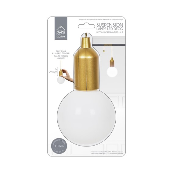 Lampa Wisząca Żarówka Złoty L