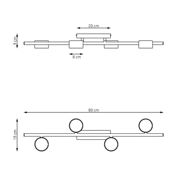 Lampa Sufitowa BET 4 Czarny