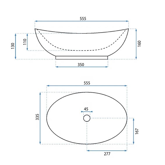 Umywalka Nablatowa KATE 56 Biały