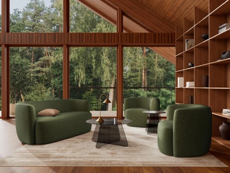 Stolik SAMOS fi80 Czarny/Dymiony