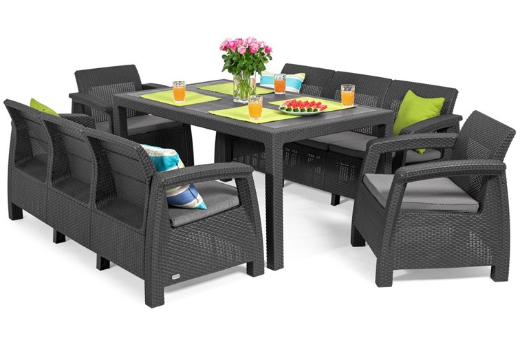 Zestaw Ogrodowy Corfu Fiesta Max 8-Osobowy Grafit