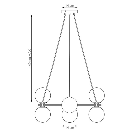 Lampa Wisząca AZURA 6 Beżowy/Bursztynowy