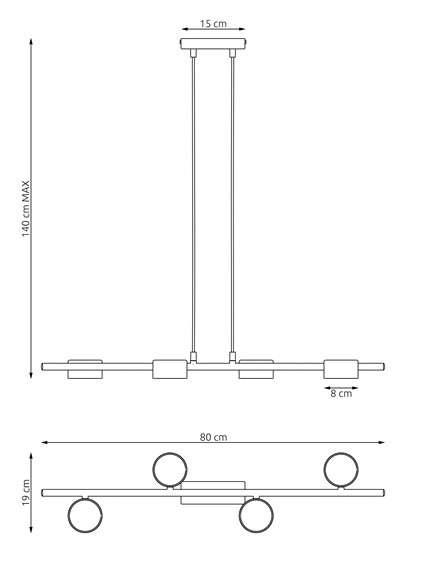 Lampa Wisząca SORA 4 Czarny