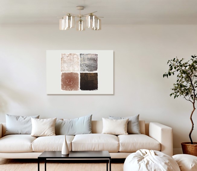 Lampa Sufitowa VANES K-5812 Bursztynowy/Beż/Złoty