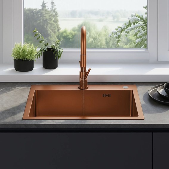 Zlewozmywak Stalowy LIAM Miedź Szczotkowany