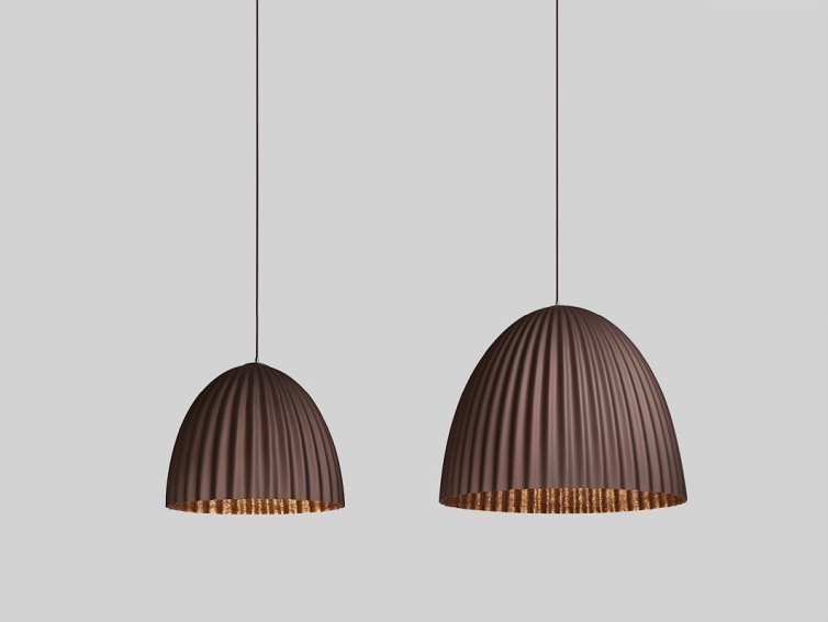 Lampa Wisząca Plissart L 70x60x130 Brązowy/Miedziany