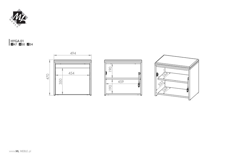 Szafka na Buty HYGA 01 Sosna Śnieżna/Antracyt