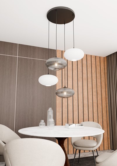 Lampa Wisząca COCO 4 PREM MIX Czarny/Biały