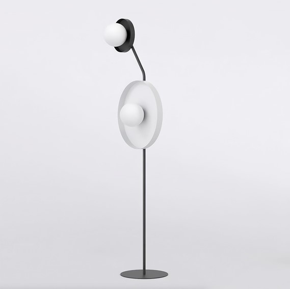 Lampa Podłogowa KISS LP2 Biały/Czarny