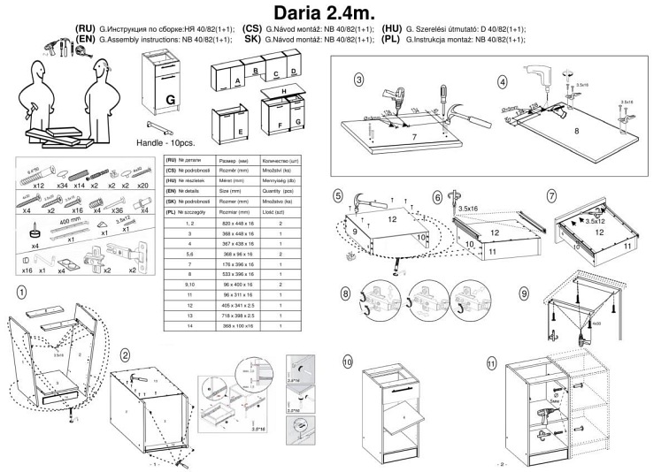 Kuchnia Zestaw DARIA 240 Dąb Sonoma