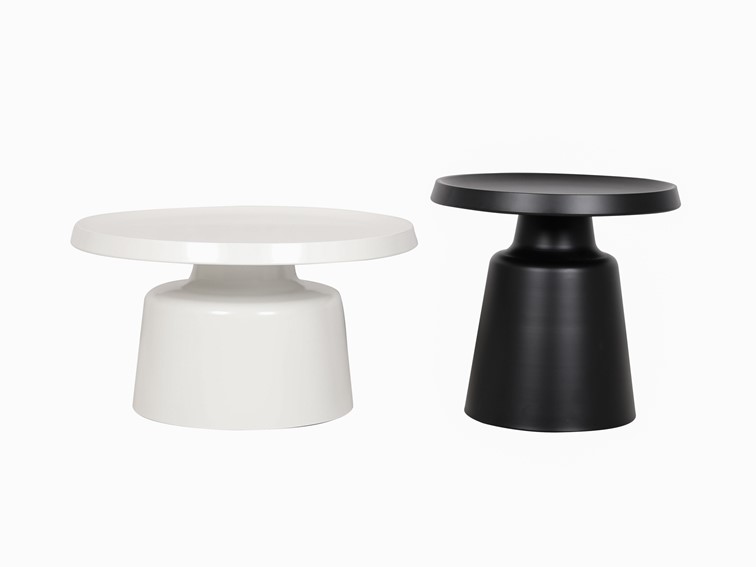 Zestaw Stolików AVOLA M65 Fi73/49cm Czarny/Biały