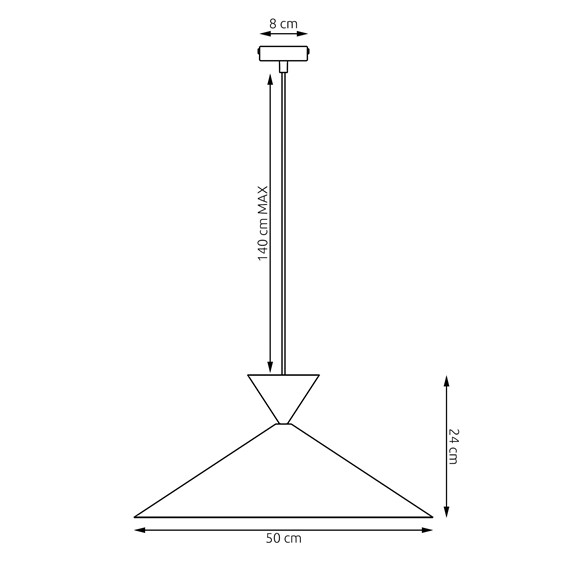 Lampa Wisząca RALF 1L Czarny/Pomarańczowy