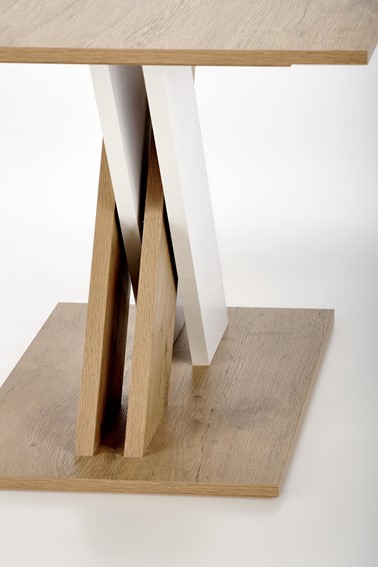 Stół Rozkładany XARELTO (130-175)x85 Biały/Dąb Lancelot