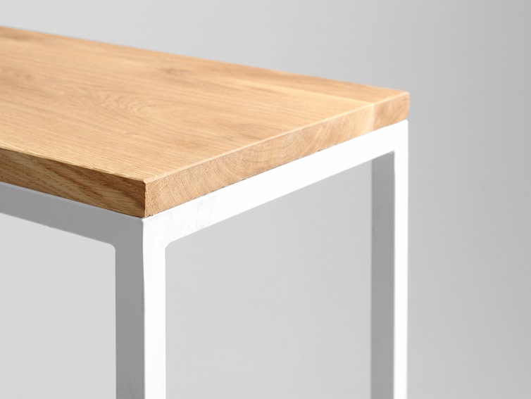 Konsola JULITA SOLID WOOD 92-1F 100x30 Dąb/Biały