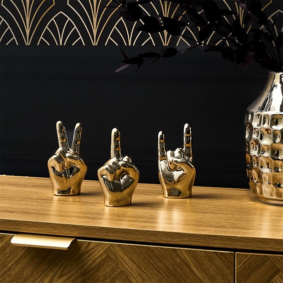 Dekoracja/Figurka DŁOŃ MAŁA 1 Palec Złoty