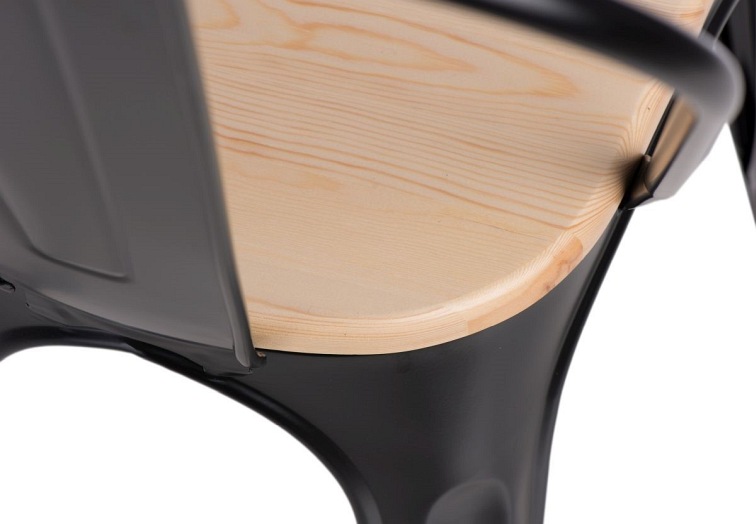 Krzesło PARIS WOOD Czarny/Sosna Naturalna