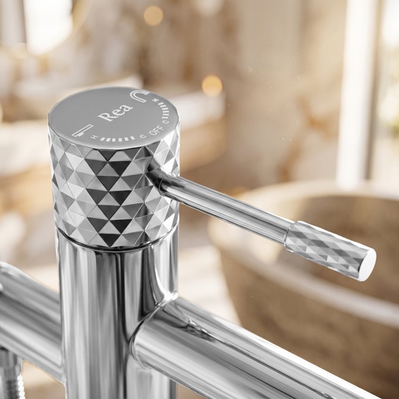 Bateria Wannowa Podłogowa LUNGO DIAMOND Chrom