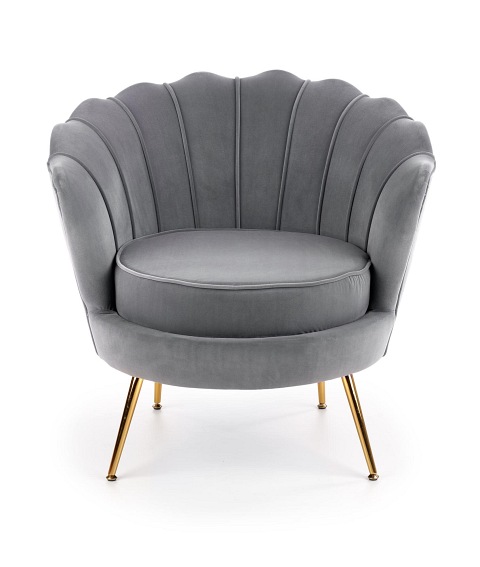 Fotel Wypoczynkowy AMORINITO Złoty/Popielaty