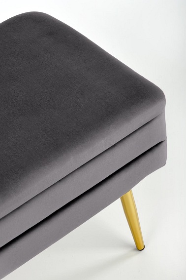 Ławka VELVA Popielaty/Złoty