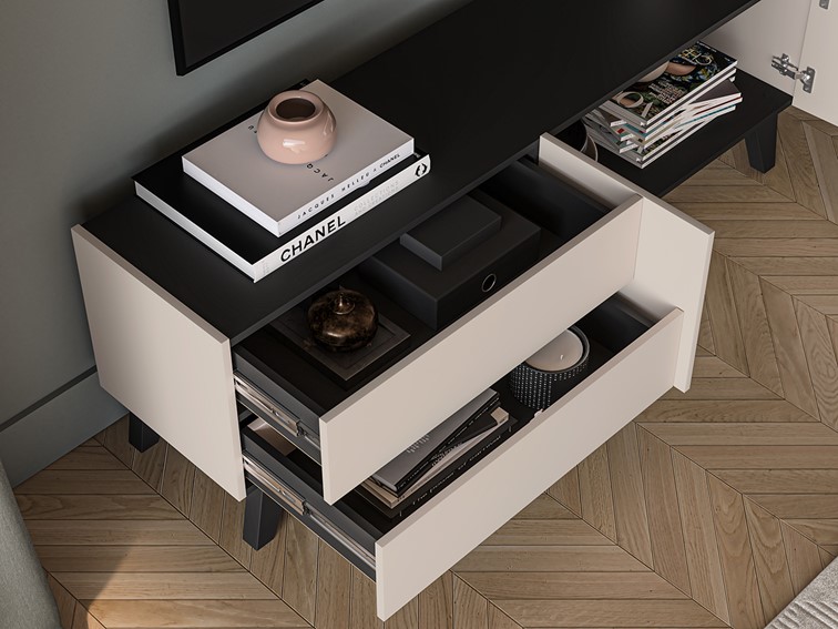 Szafka RTV FRESHION 05 Cashmere/Czarny