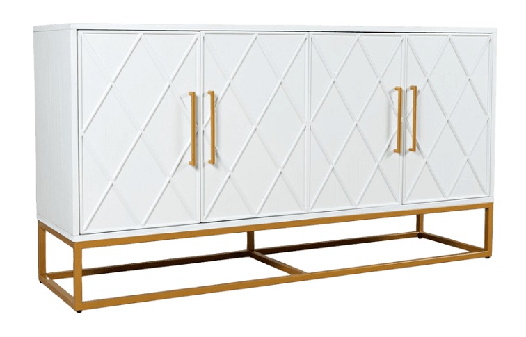 Komoda Avola AV2069-60 152x41 Biały/Złoty