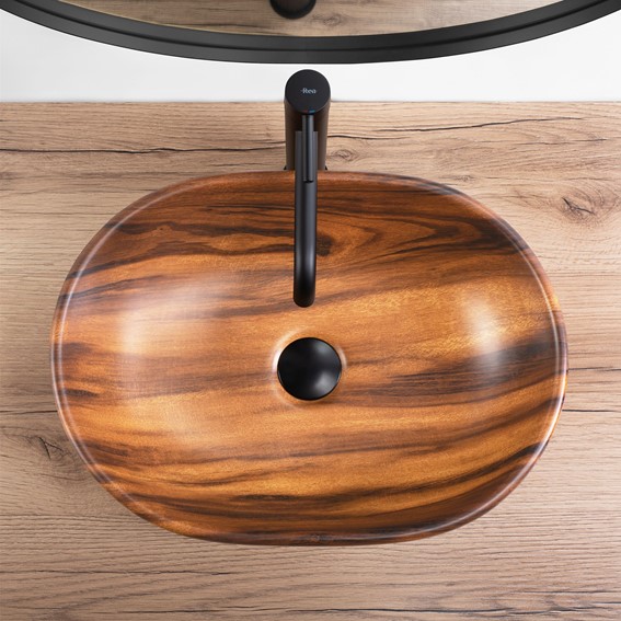 Umywalka Nablatowa AMELIA WOOD MATT Dąb