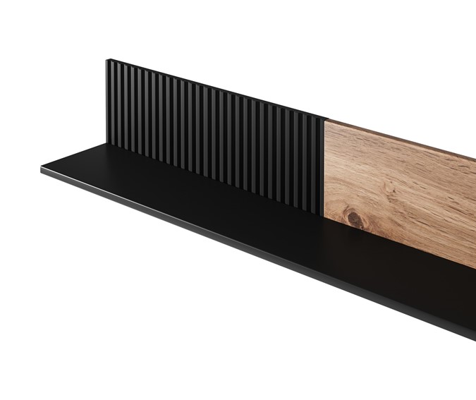 Półka Wisząca Random P-2 20x180x25 Dąb Wotan/Czarny