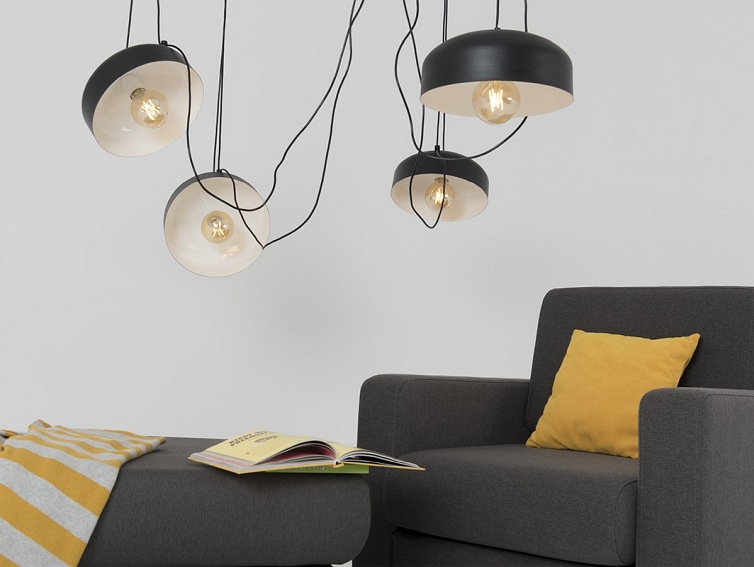 Lampa wisząca POPO FLAT L 4 – czarny