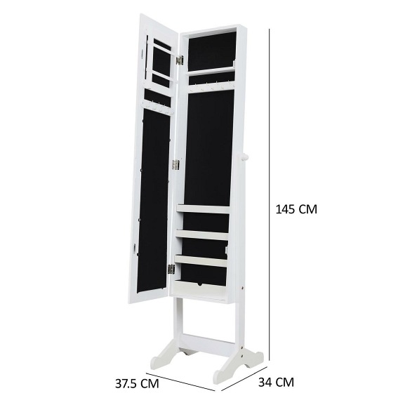 Lustro z Organizatorem Hermosa XL Biały