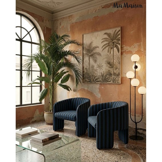 Fotel JOLIE Niebieski/Czarny