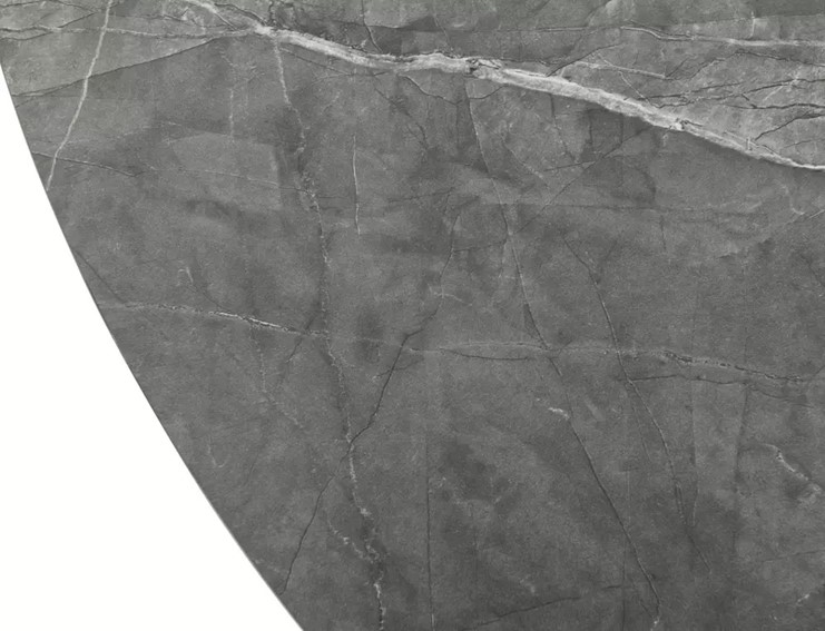 Stół Rozkładany ANGEL II (120-160)x120 Szary Marmur/Czarny Mat