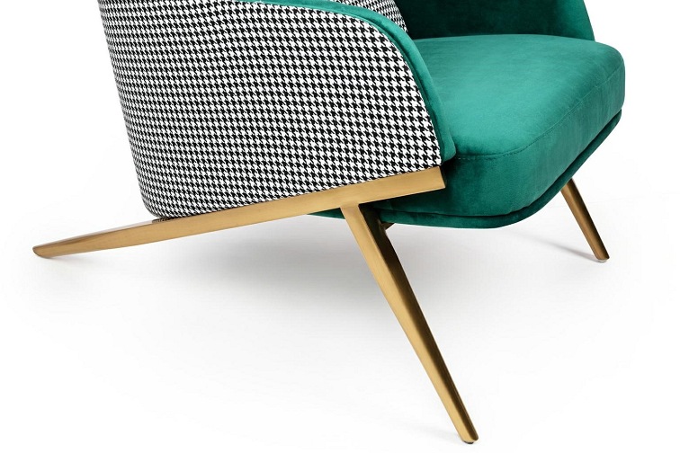 Fotel HAMPTON Velvet Szary/Zielony